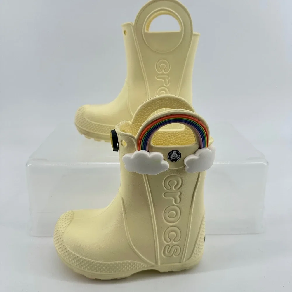 Crocs Handle It Rain Boots Toddler C8 Yellow Rainboots Rainbow Toddler - Picture 2 of 6